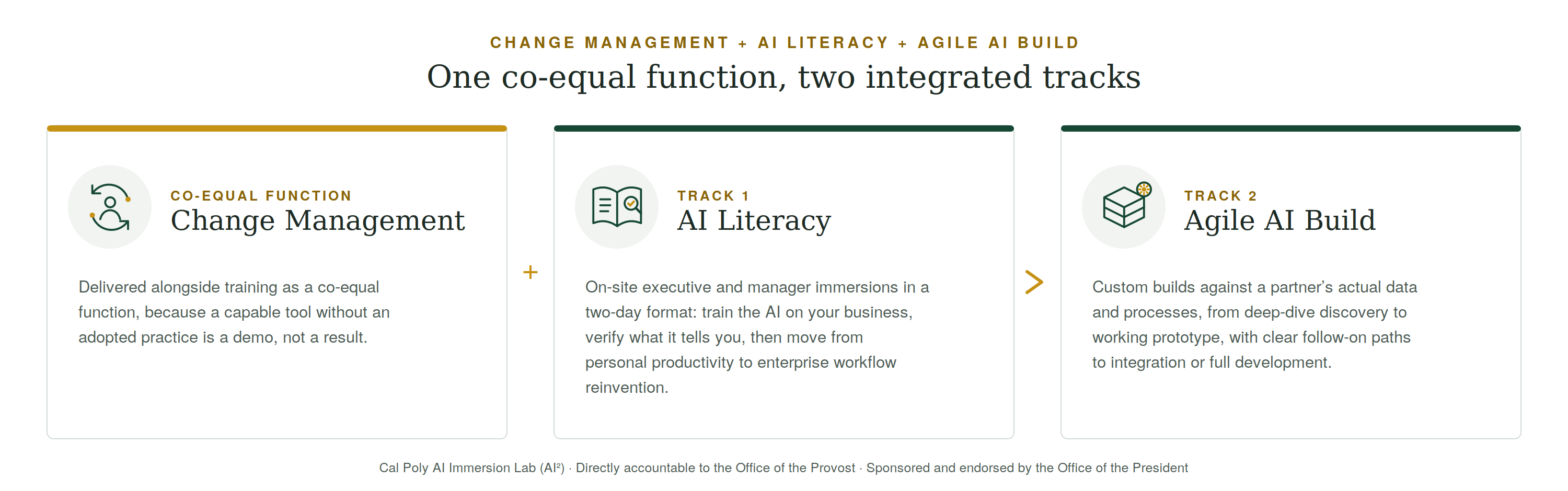  Change Management, AI Literacy, Agile AI Build