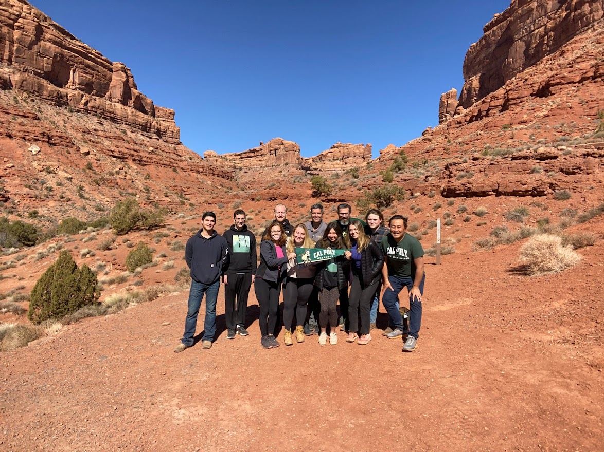 Cal Poly students and faculty pose in Navajo Nation.