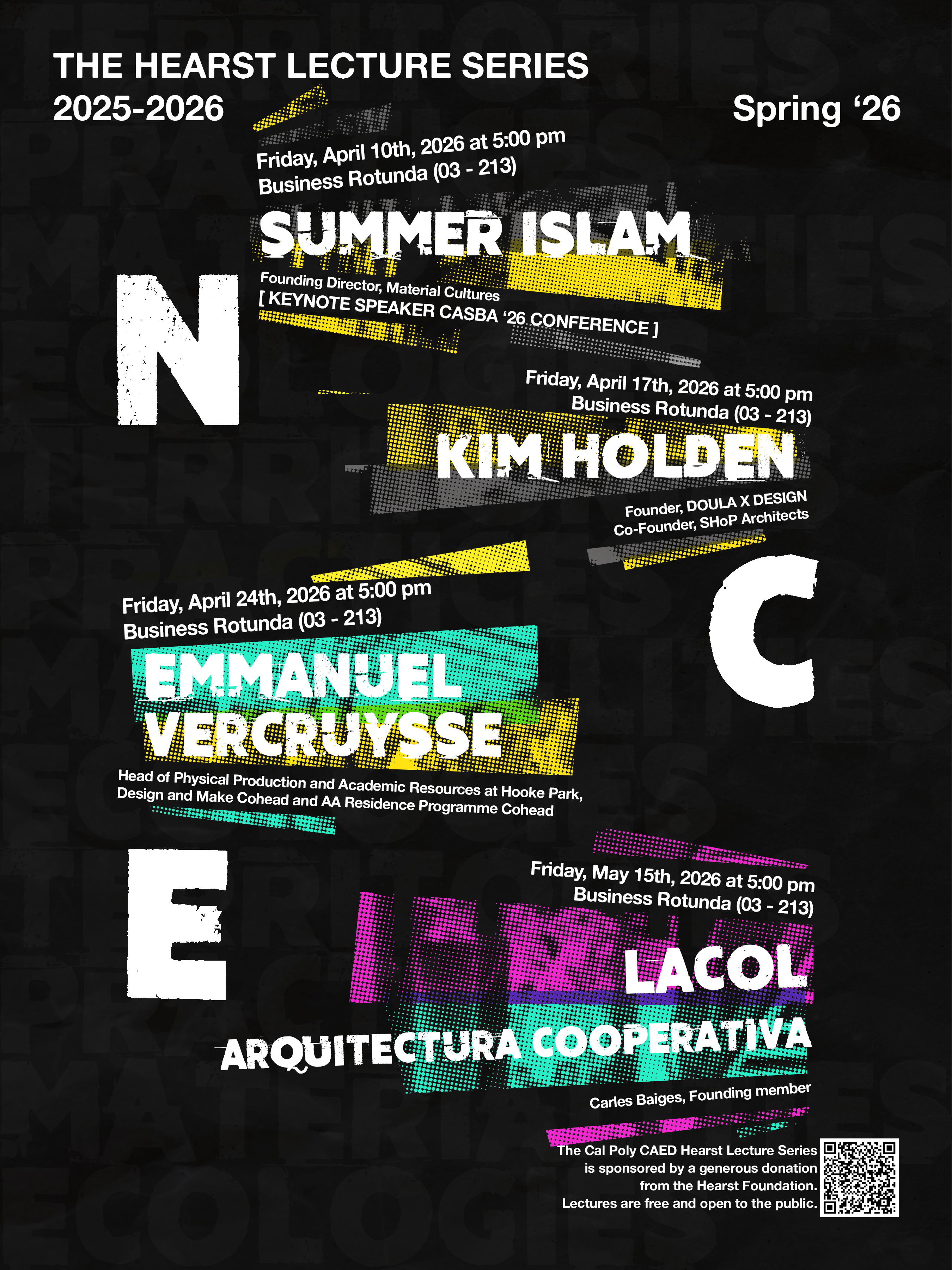 Hearst Lecture Series poster for Fall 2025.