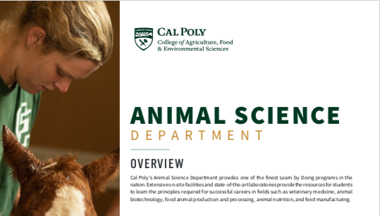 Departmentsasci College Of Agriculture Food And Environmental Sciences Cal Poly San Luis Obispo