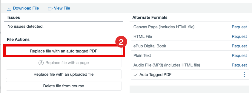 Replace auto tagged PDF