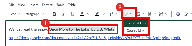Canvas link button