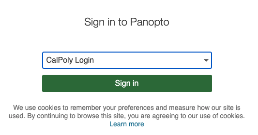 Cal Poly Panopto Login