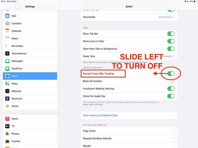allow cross tracking