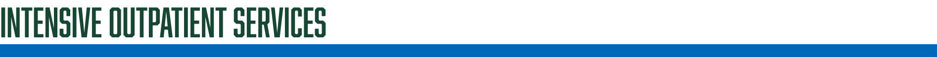 Intensive Outpatient Services 