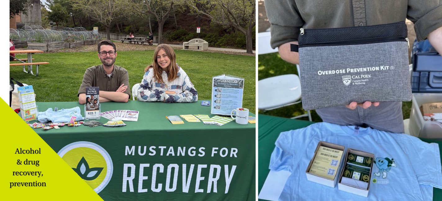 Mustangs for recovery booth on health center lawn