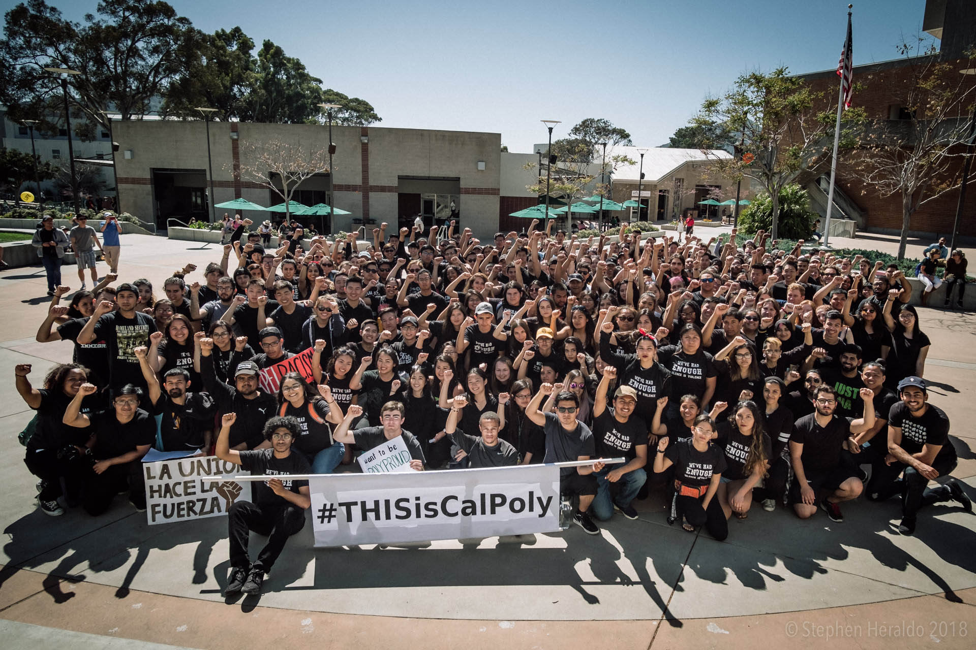 Cal Poly students after a march in 2018