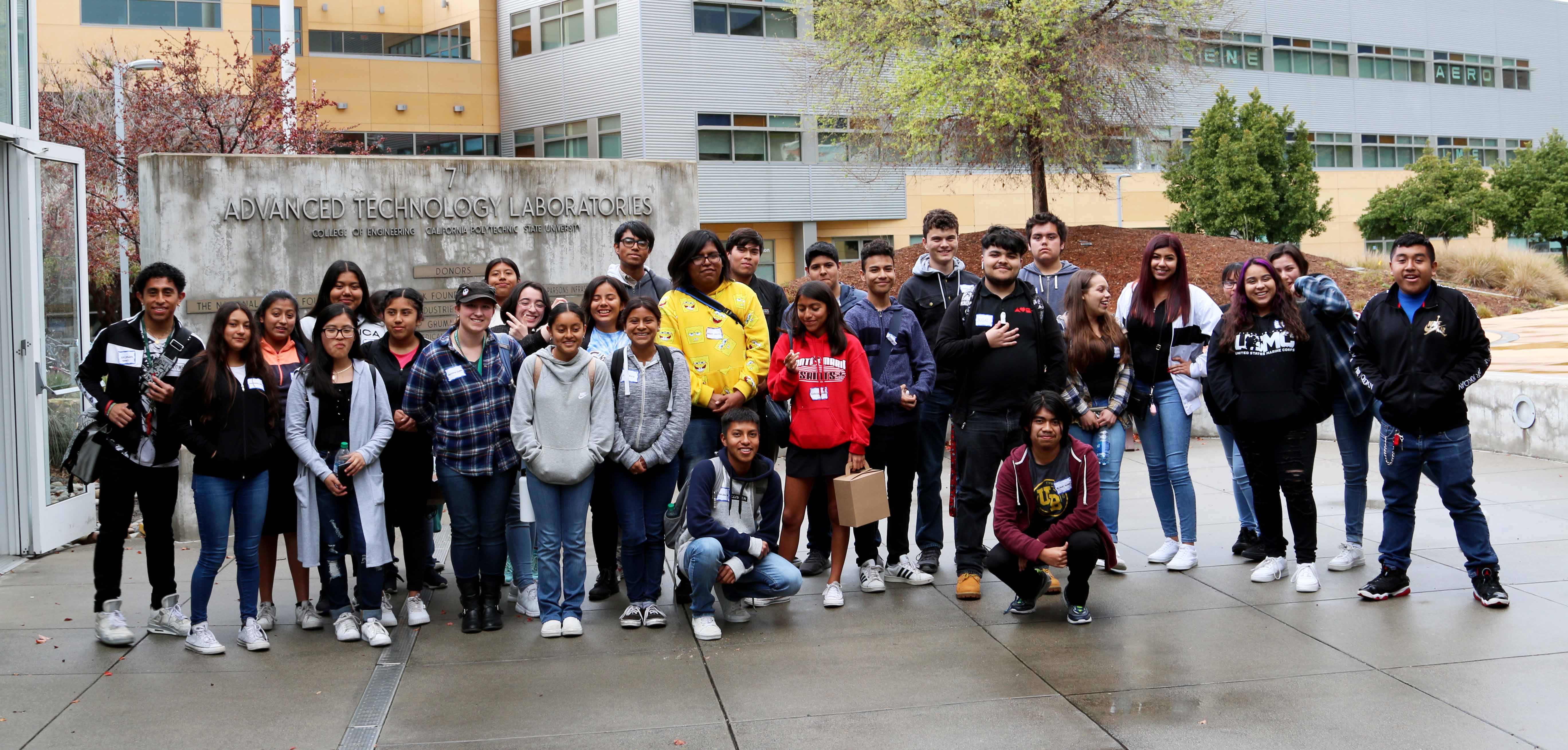 A group of students from Santa Maria visit Cal Poly to take part in a STEAM workshop.