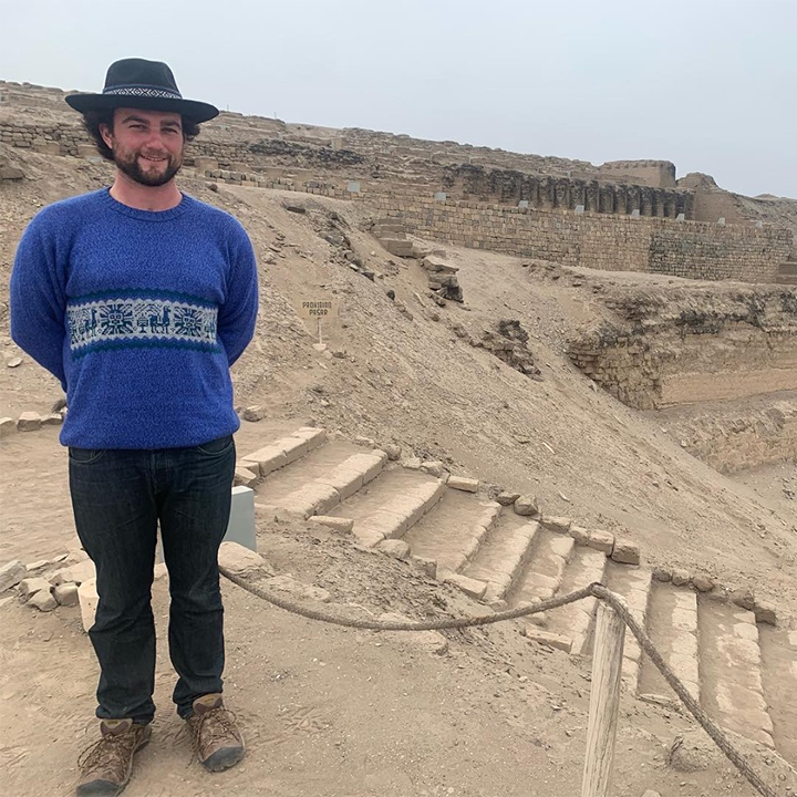 John Vilarino at Pachacamac, an archaeological site near Lima, Peru.