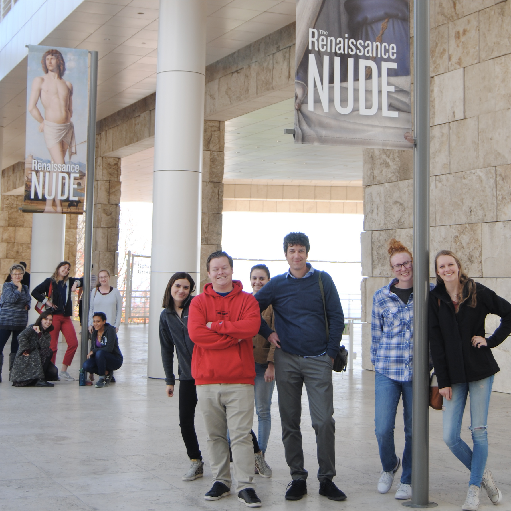 Cal Poly ART students in front of Renaissance Nude Getty Exhibit