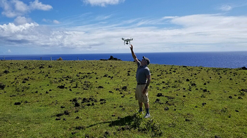 Terry Jones with a drone