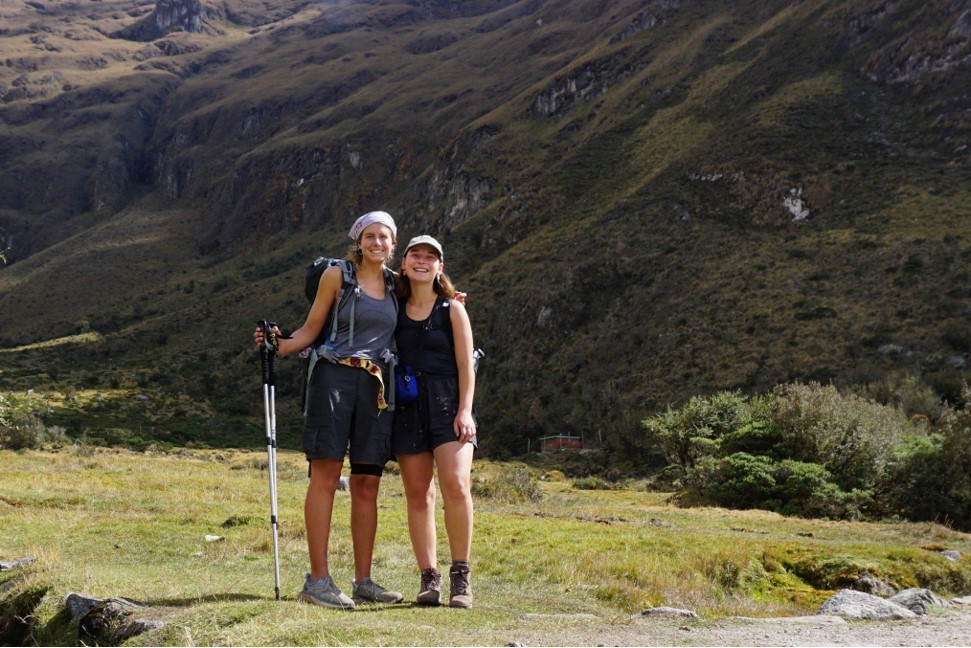 Clara Atwell and Sadie Calhoun in Peru