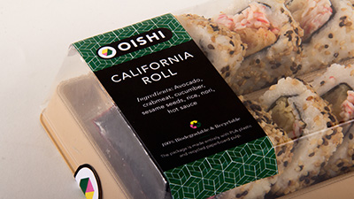 Oishi sushi packaging 