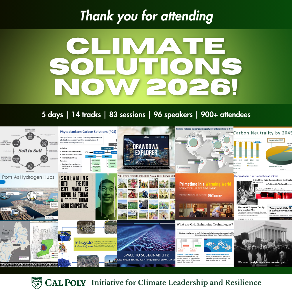 Climate Solutions Now past conferences graphic