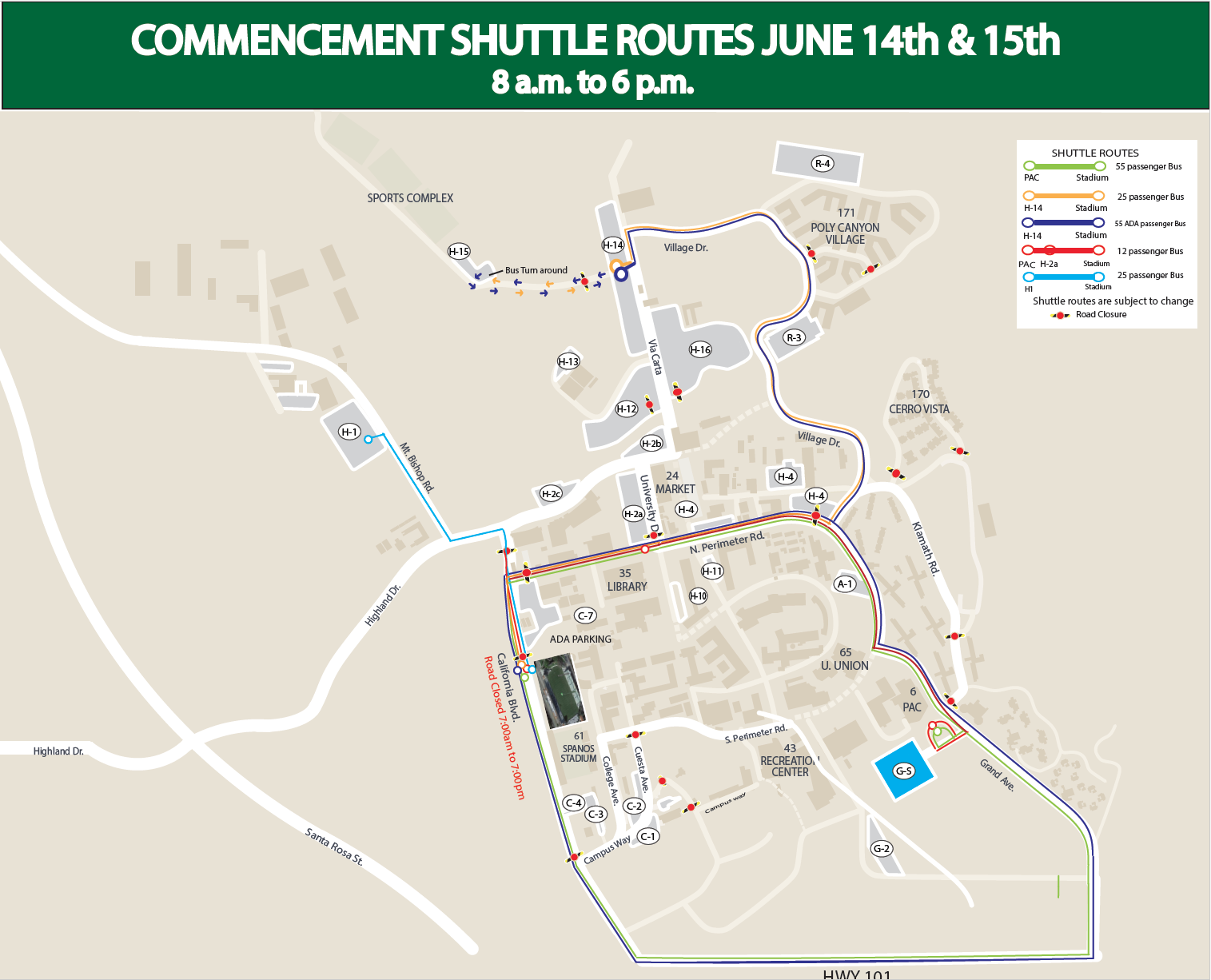 Commencement Shuttle Routes