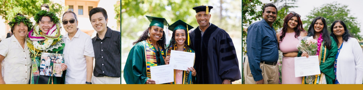 Students attending and walking in the Cal Poly Commencement Ceremony.