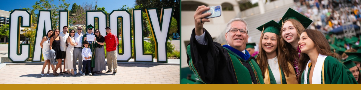 An image of parents, supporters and students at Cal Poly Commencement.