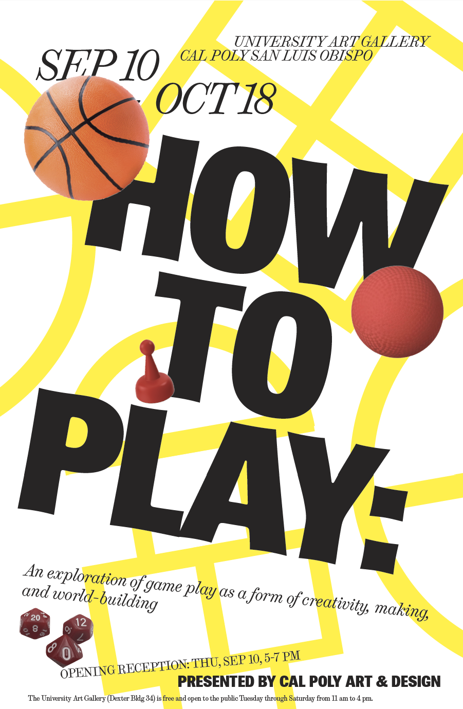 A flyer announcing the How to Play Gallery event