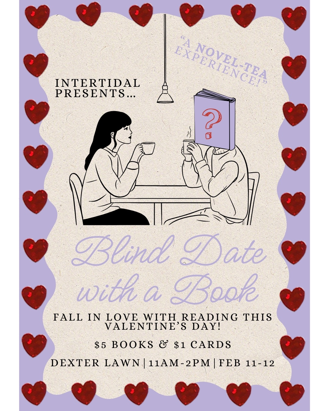 A flyer for Intertidal's "Blind Date with a Book" event