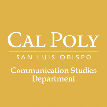 Cal Poly Communication Studies Department Logo with a yellow background