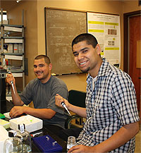 Students in bio lab