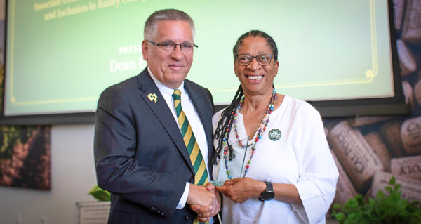 Camille O'Bryant and President Armstrong at President's Diversity Awards
