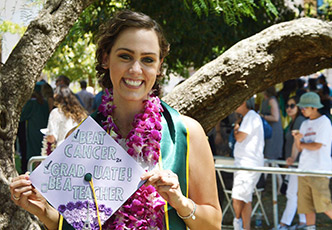 Camille Chabot with her graduation cap