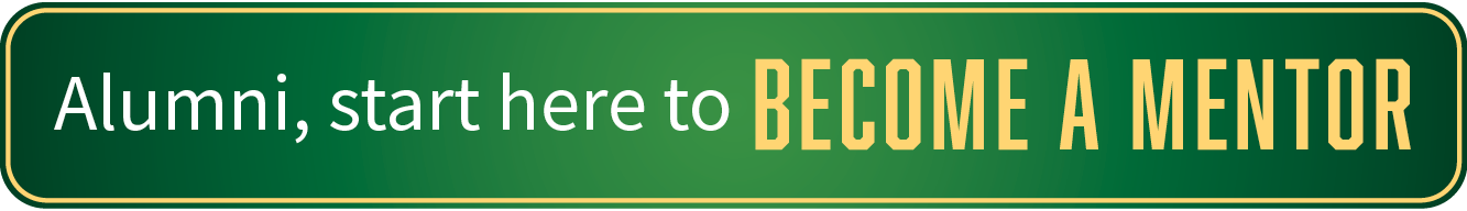Button that reads "Alumni, start here to become a mentor."