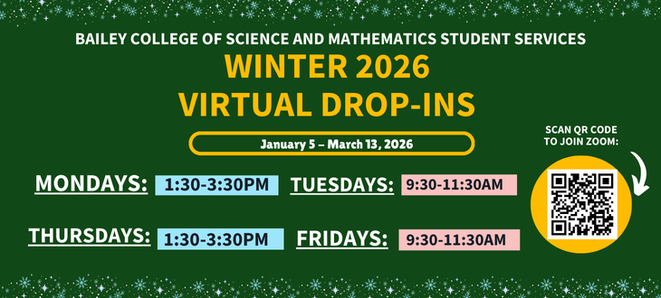 Winter 2025 Virtual Drop-in Hours (Mondays & Thursdays: 1:30-3:30PM; Tuesdays & Fridays: 9:30-11:30AM).