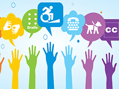 disability symbols hands raised