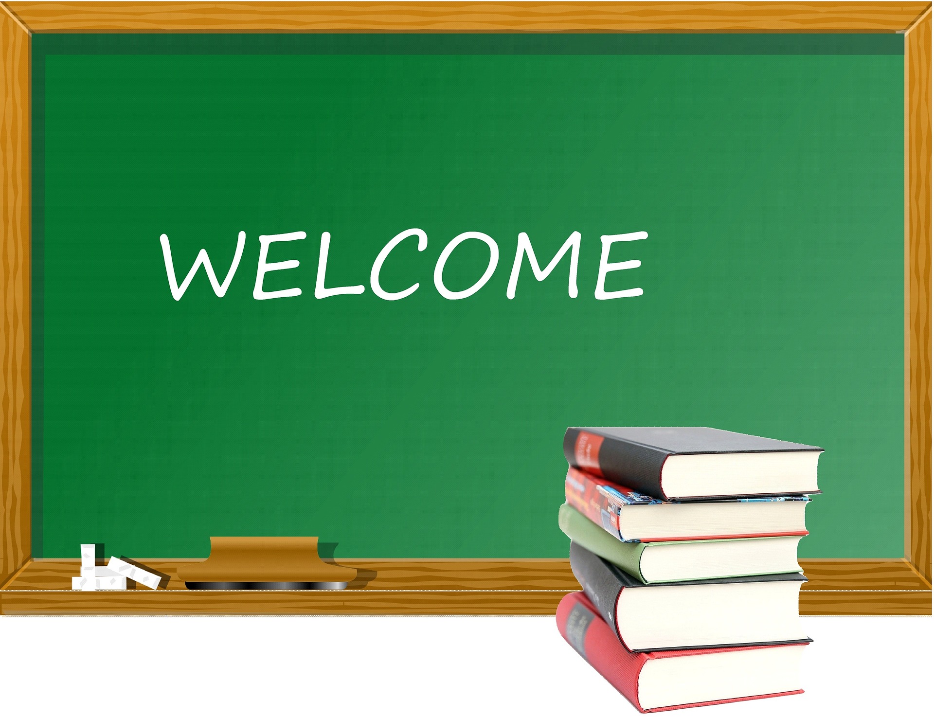 chalkboard with welcome