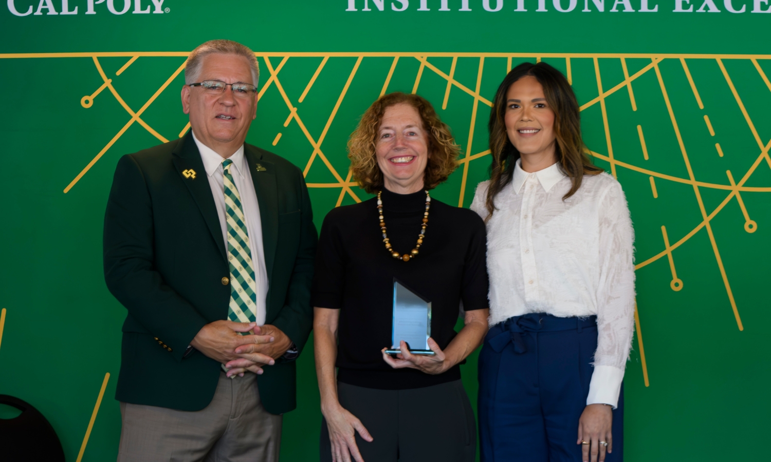 Helen Finger, program director, with President Armstrong and Dr. Beya Makekau.