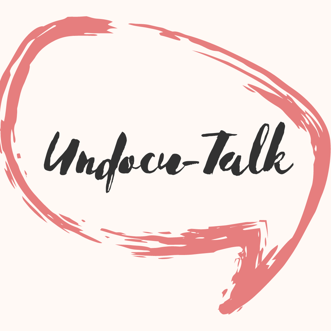 pink text bubble that reads "undocu-talk"