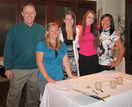 Picture of Dr. Hendricks with Rho Phi Lambda officers