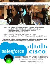 Cisco Systems, Salesforce, and George P. Johnson Industry Executives on campus Feb 28