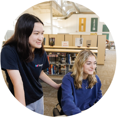 2 students in the library