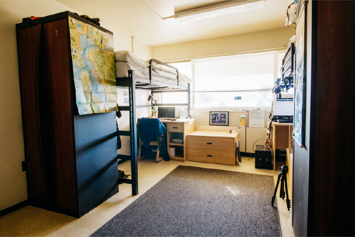 Lower Residence Hall room.