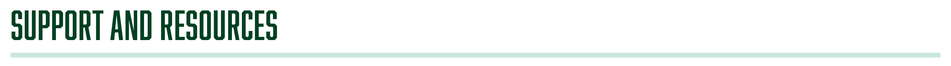 support and resources