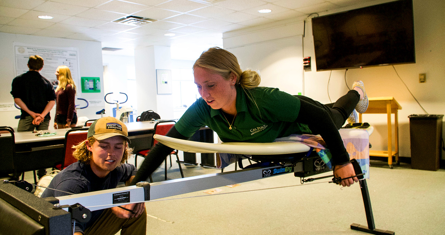 Students testing out surfing mechanisms.