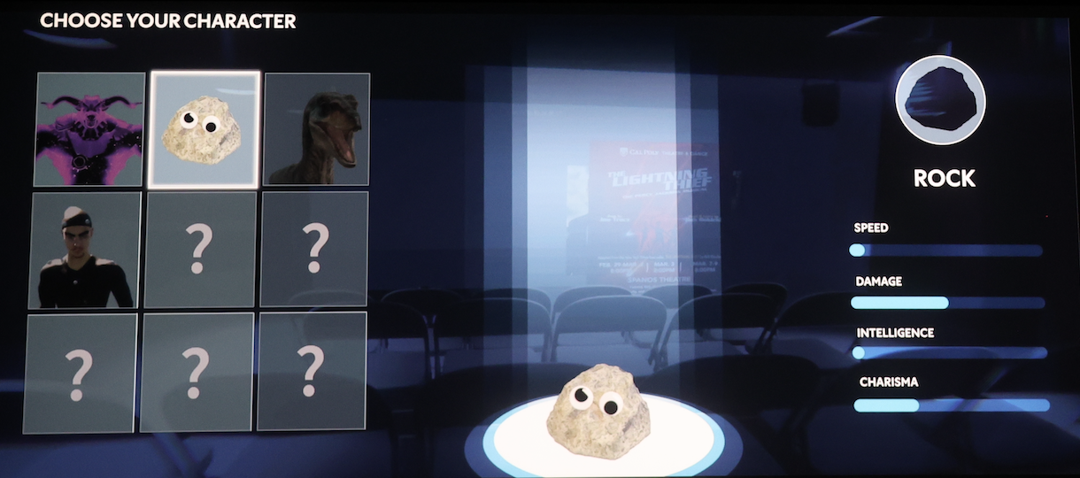 Character menu in the ETS Demo