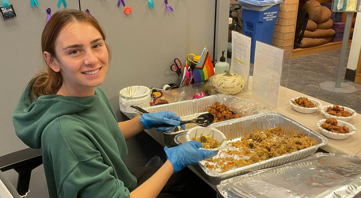College Corps fellow at a food bank or farm