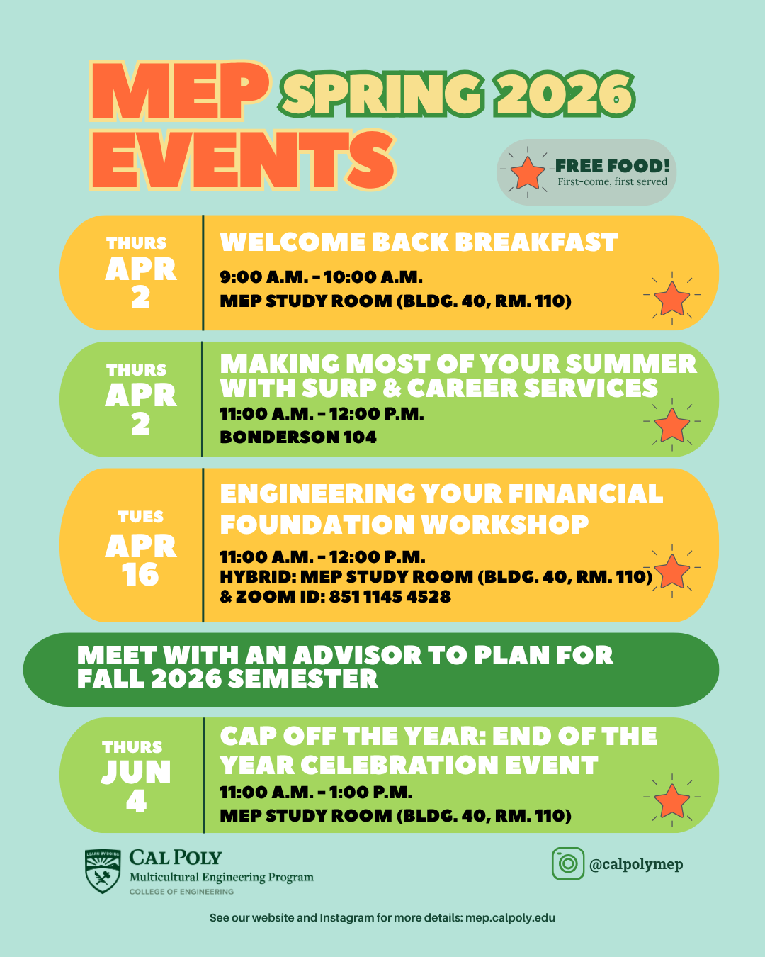 Flyer with Events Displayed
