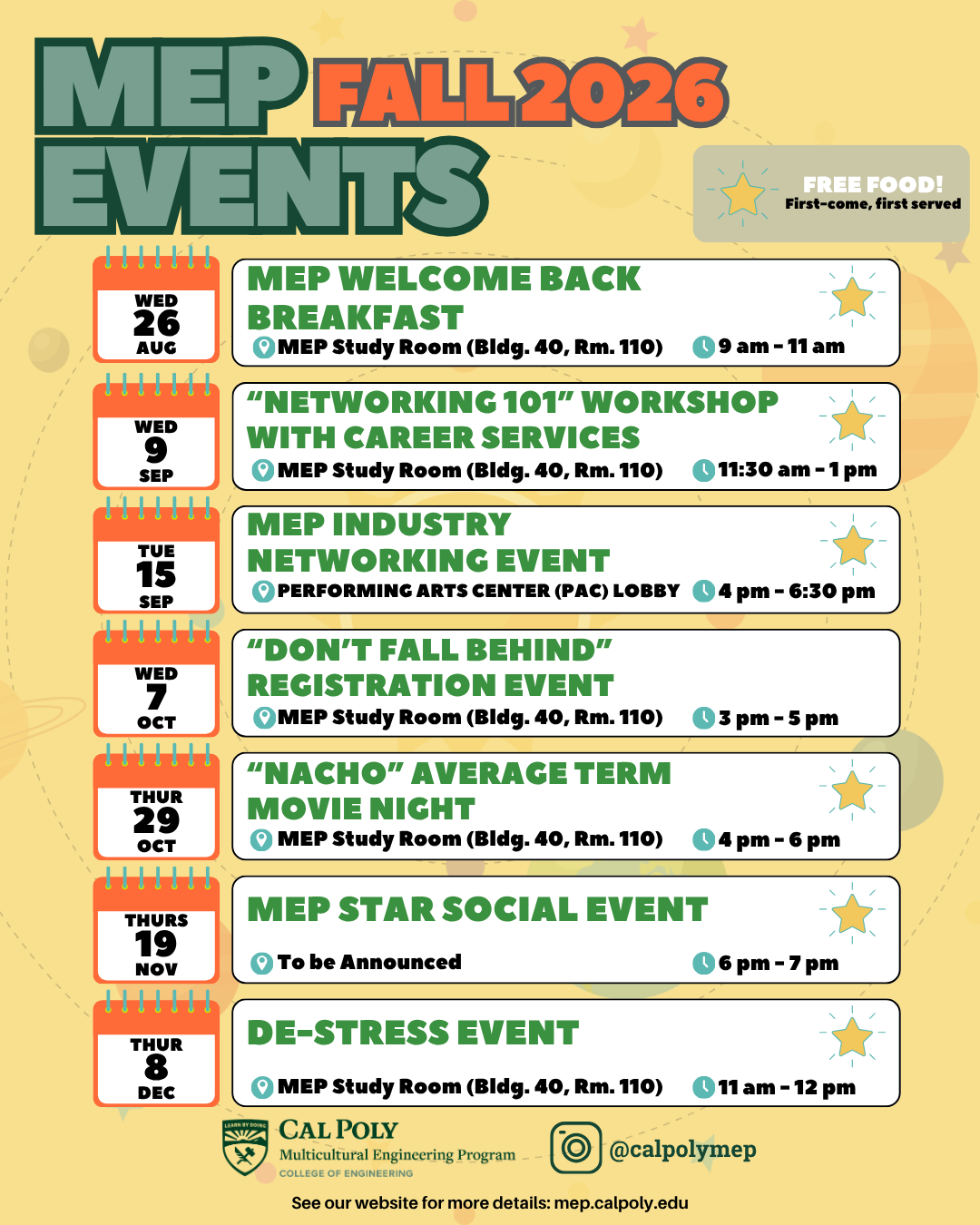 Flyer with Events Displayed
