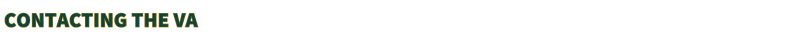 CONTACTING THE VA