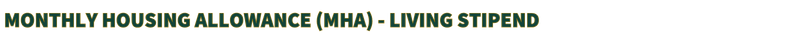 MONTHLY HOUSING ALLOWANCE (mha) - LIVING STIPEND