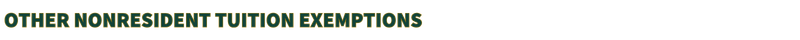 NON RESIDENT TUITION EXEMPTIONS