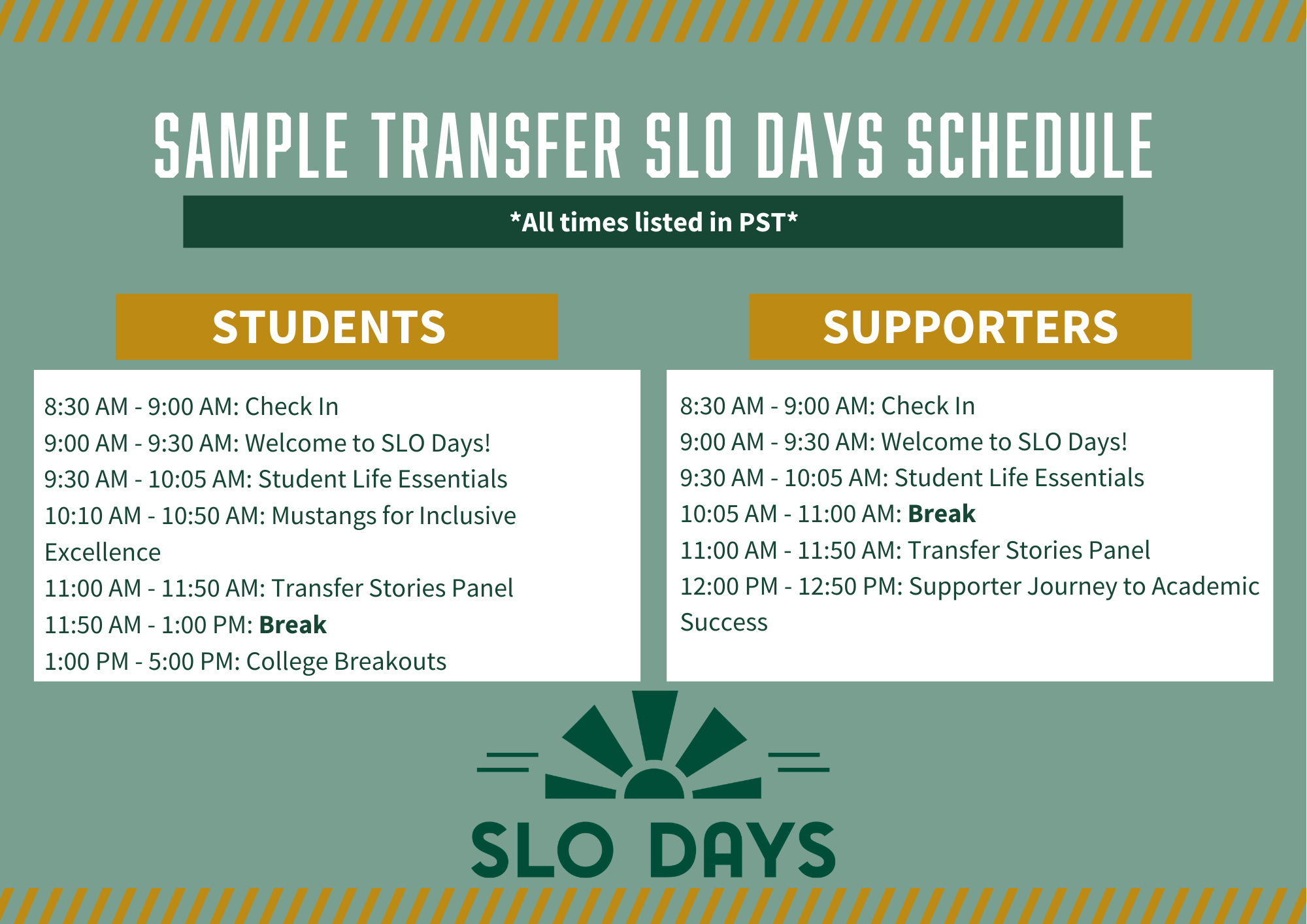 SLO Days Staff running check-in for new students