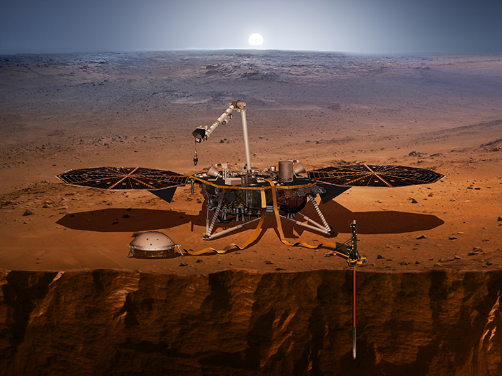  Artist rendering of InSight Mission on Mars 