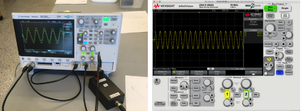  a computer screen showing the same graph and all the buttons as the oscilloscope