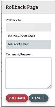 Rollback Page with blank Comment/Reason field
